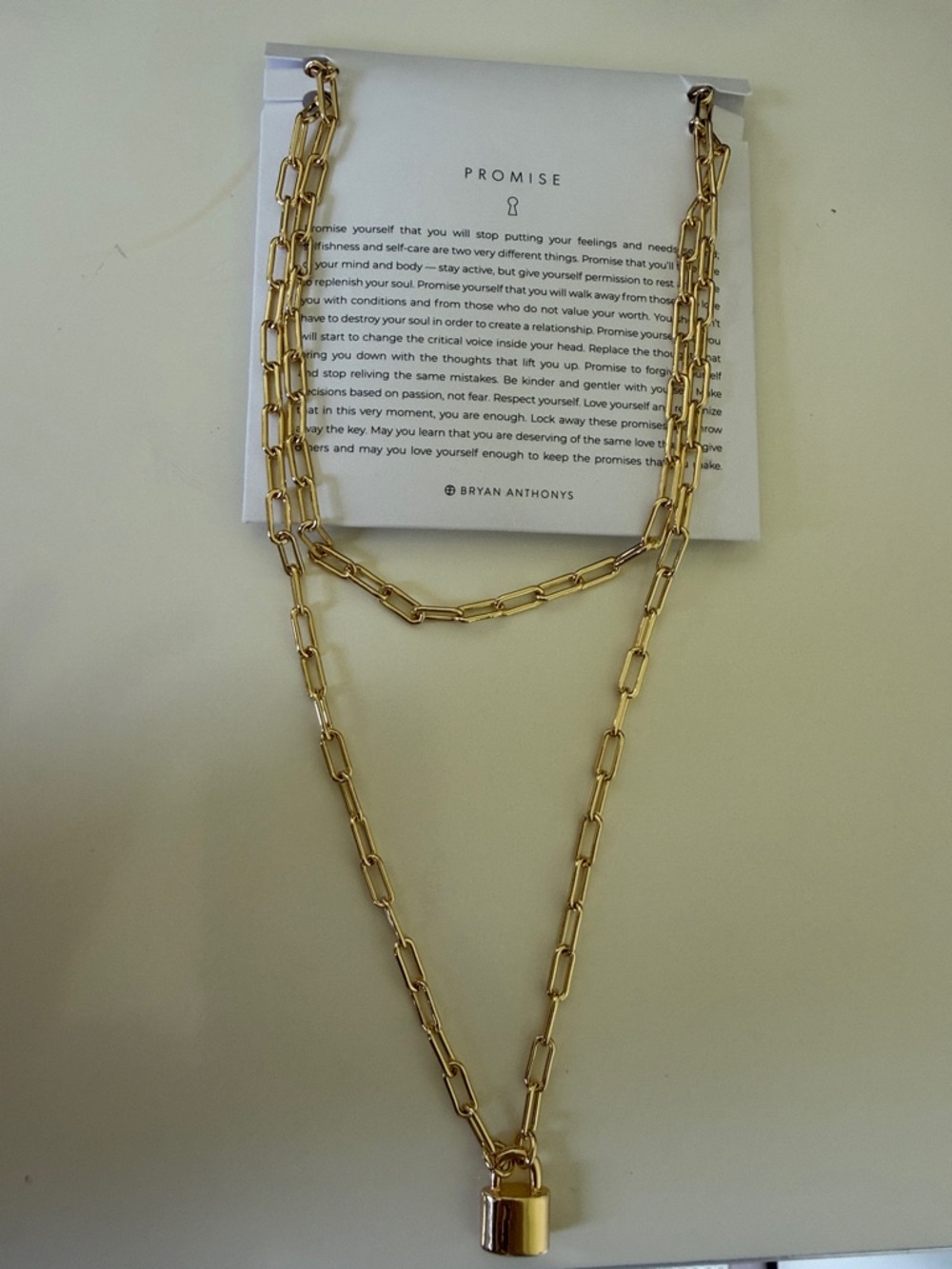 Bryan Anthonys Gold Layered Padlock Pendant Necklace
